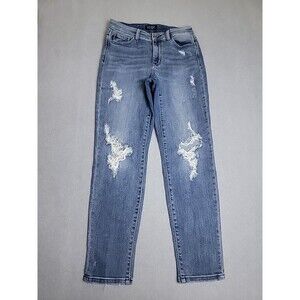 Judy Blue Jeans Womens 3 26 28x28.5 Jeans Boyfriend Distressed Mid‎ Rise Stretch